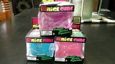 Lot of 3 NEE DOH NICE CUBE SQUISHY BLUE,PURPLE,PINK NEW
