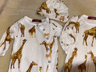 JC !WOW! NWOT 0-3M MILKBARN Girls Bamboo Giraffe W/Bows Sleeper, Hat & Gown Set — photo 4