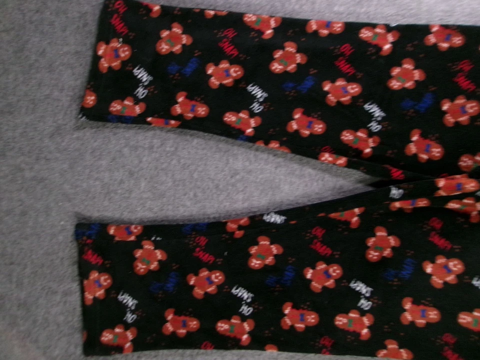 Pantalones de pijama Joe Boxer para mujer XL negros pan de jengibre estampado de vacaciones polar acogedor Foto 3 de 4
