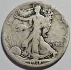 1918-S Walking Liberty Half Dollar 50c Coin ~ 90% Silver (A116)