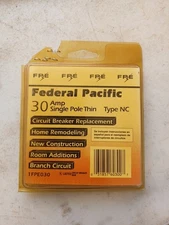 FPE Federal Pacific 30 Amp 1 Pole NC30 Stab-Lok THIN NC BLACK Handle NC130 