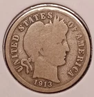 1913-S BARBER DIME -- Solid Good (G)