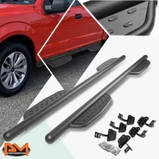 For 15-20 Ford F150 Crew Cab Round Tubing 3" Side Step Nerf Bar Running Board