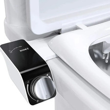 Bidet Toilet Seat Attachment Dual Nozzles Sprays Non-Electric Self-Cleaning Wash
