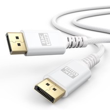 8K DisplayPort 1.4 Cable 6.6FT White Cord 8K 60Hz 4K 144Hz For Gaming Monitor
