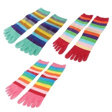 3 Pairs Soft Toe Socks Breathable Elastic Sweat Absorbing Tube ToeSocks