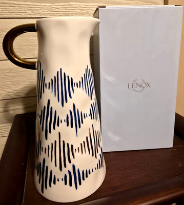 Modern Lenox  Blue Bay  Medium PitcherVase - New in box