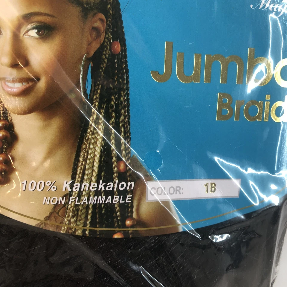 BOBBI BOSS BRAIDING HAIR 100% KANEKALON JUMBO BRAID Color 1B - Image 4 of 4