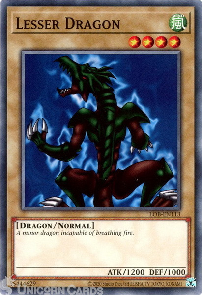 LOB-EN113 Lesser Dragon :: Common 25th Anniversary Edition Mint YuGiOh Card