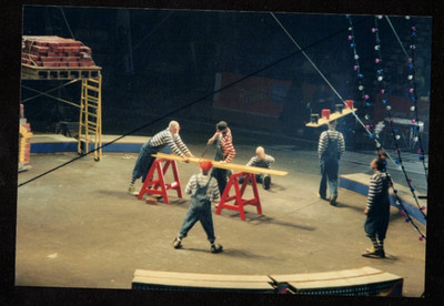 Vintage Photograph Group of Clowns Performing Tricks at Circus #10