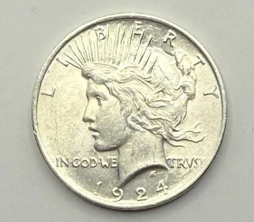 1924-Peace Silver Dollar-Uncirculated-Blast White-Beautiful-Free Shipping!
