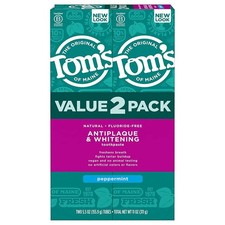 Tom's of Maine Antiplaque and Whitening Toothpaste Peppermin 2Pk 5.5 oz Fl.