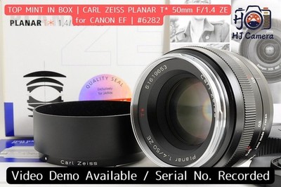 [Top Mint Boxed] Carl Zeiss Planar T* 50mm f/1.4 ZE Lens Canon EF Hood Japan