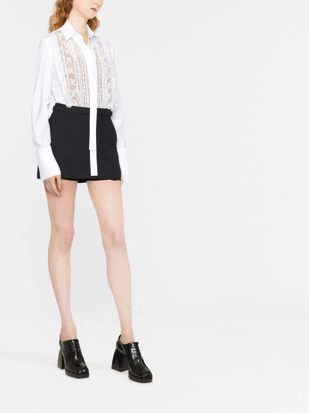 Camicia sartoriale Valentino in pizzo con pettorina