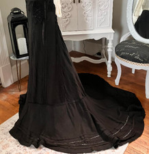 Victorian embellished crepe skirt true vintage/antique