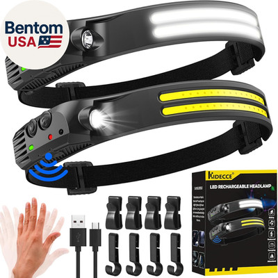 Headlamp Rechargeable,2 Pack 230° Wide Beam Head Lamp,2000 Lumen Super Bright LE