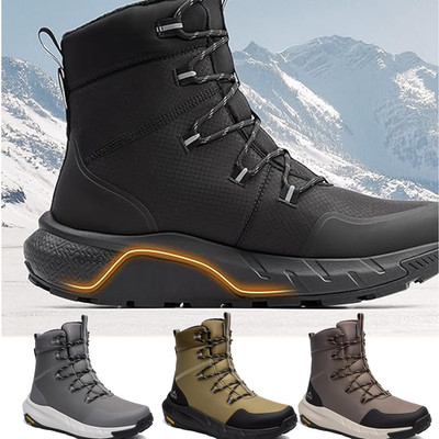 Men's Winter Waterproof Warm Snow Boots Insulated Ankle Hiking Boots