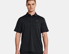 NEW MENS UNDER ARMOUR BLACK TECH LOOSE POLO SHIRT SIZE S