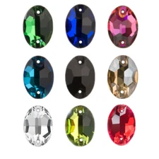 3210 Oval Glass Sewing Strass Flat Back Sew On Crystal DIY Loose Rhinestones