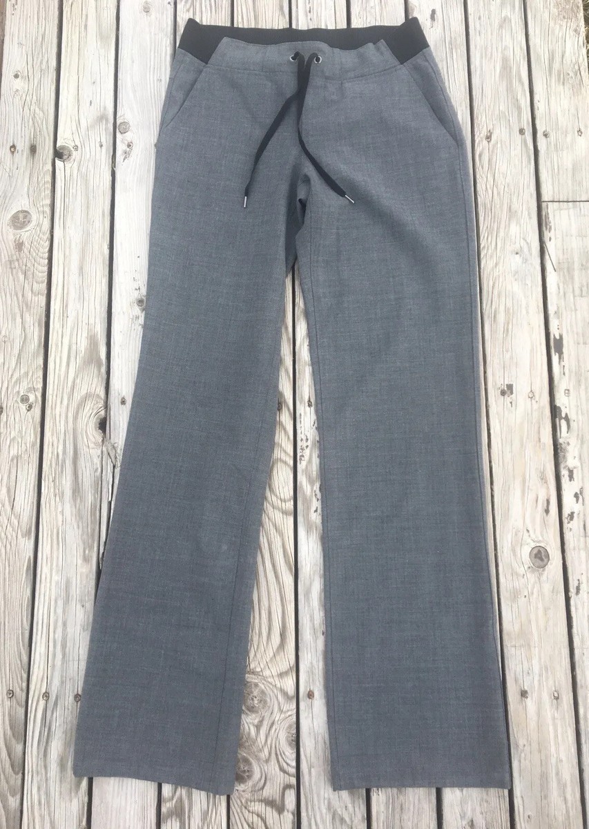 Athleta Wool Blend Midtown Trouser Tie Pants Charcoal Gray