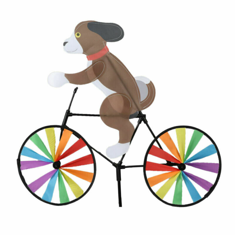 Animal on Bike Windmill Wind Spinner Whirligig Outdoor Garden Lawn Yard 3D Gift