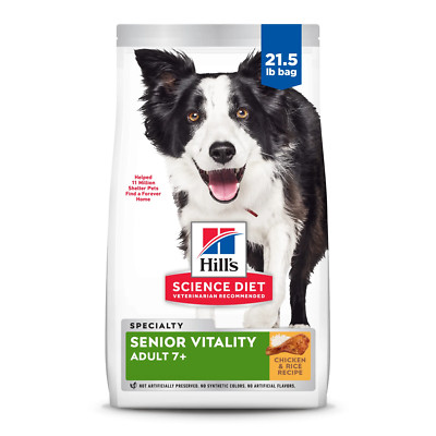 7+ Senior Vitality Chicken & Rice Dry Dog Food, 21.5Lb Bag