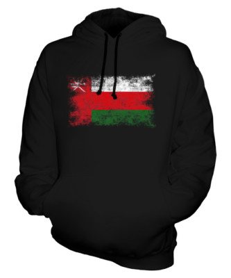 OMAN DISTRESSED FLAG UNISEX HOODIE TOP UMAN FOOTBALL OMANI GIFT