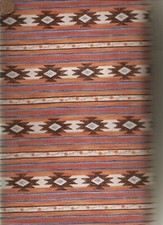Southwest orange tan Aztec  stripe Riverwoods fabric