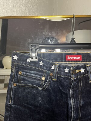 Rare Supreme x Levi's Star Rigid Denim Blue Jeans 32x32 FW11 Rare Supreme x Levi's Star Rigid Denim Blue Jeans 32x32 FW11