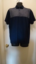 Tasso Elba Men  s Polo Shirt Supima Blue / Grey Size M Medium