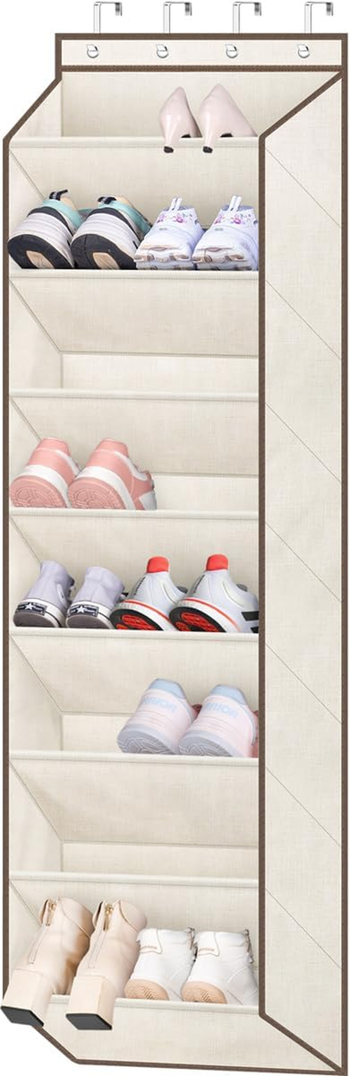 over the Door Shoe Organizer for Closet with Large Deep Pockets