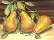 Ceramic Backsplash Tile Mural Fruit Vegetable Kitchen/Bathroom - Golden Pears