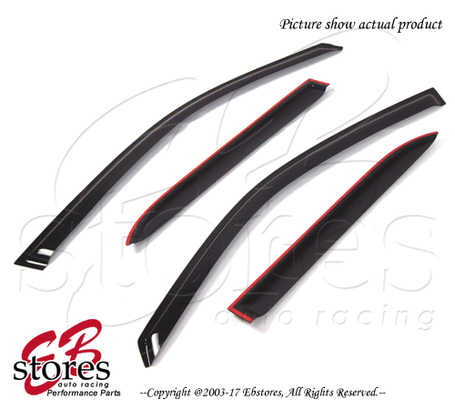 For Chrysler 300 300C 2011-2016 Outside-Mounted Deep Black JDM Window Visors 4pc - Bild 2 von 3