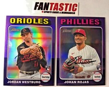 2024 Topps Heritage Hot Box PURPLE CHROME Parallel Card YOU PICK