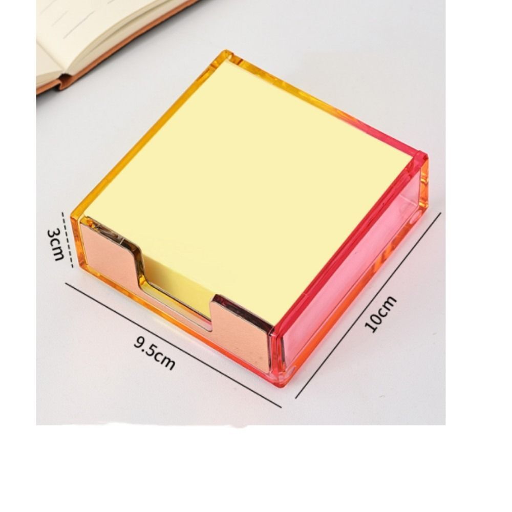 Simple Sticky Note Holder Pink Memo Pad Case Gift Business Supplies