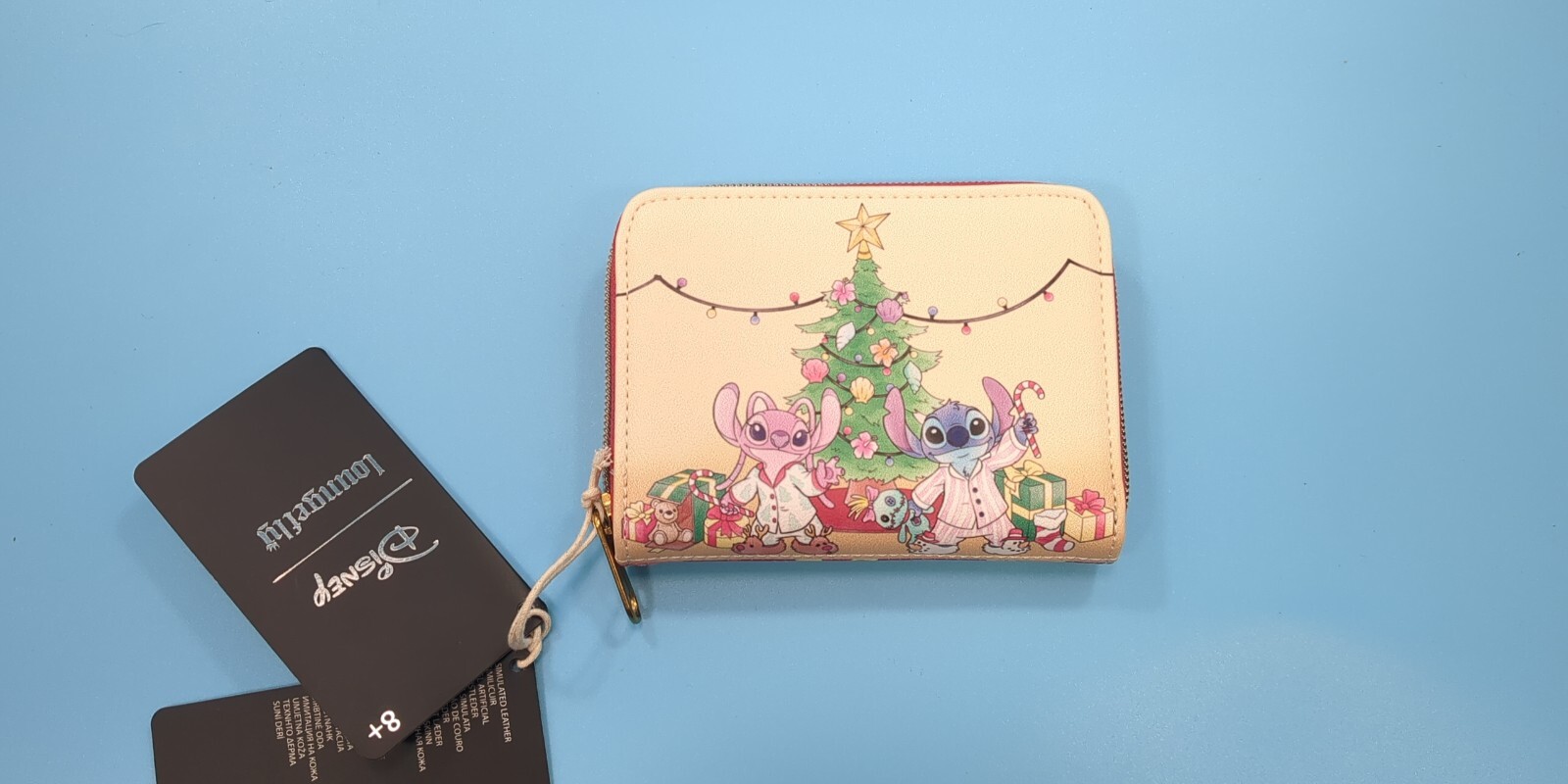 Loungefly Disney Stitch & Angel Holiday Tree Mini Backpack & Wallet Set NEW image 3