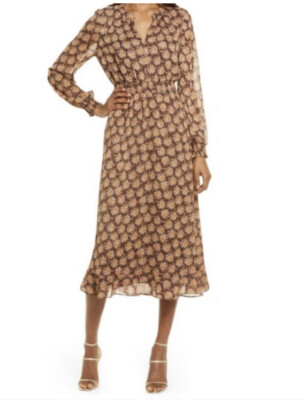 charles henry midi dress Charles Henry Twist Front Long Sleeve Midi Dress In Persimmon - 56% Off