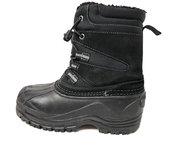 Botas de pato impermeables para nieve negras con cordones Lands End Youth talla 3M para niños Foto 2 de 4