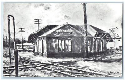 1974 Columbus Junction Iowa Cetennial Rock Island Station Vintage Postcard