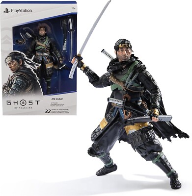 Ghost of Tsushima 6  Jin Sakai Samurai Action Figure and 2 Accessories New Toy