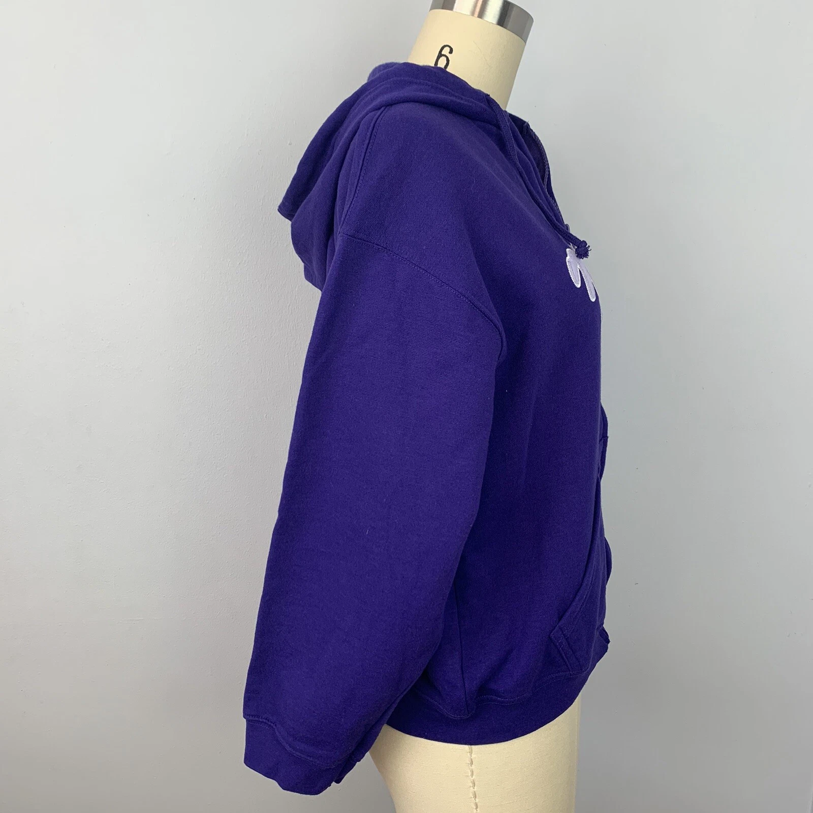 VETEMENTS Felpa con cappuccio Bailey T’s Junior taglia 18 viola zip Newport nuova con etichetta