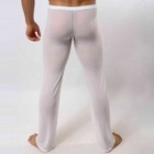 Men's Super Elastic See-through Sleep Pants Pajama Lounge Bottoms Long Trousers
