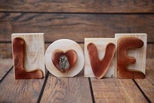 Poodle - Wooden Sign 'LOVE' with the Image of a Dog Art Dog