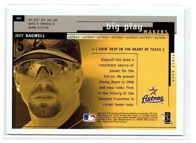 2000 Upper Deck Victory Big Play Makers Jeff Bagwell #374 Houston 
