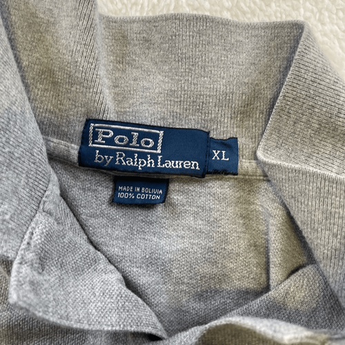 Vintage Polo Ralph Lauren Mens Polo Shirt Long Sleeve XL Grey Gray Solid Extra L - Picture 3 of 11