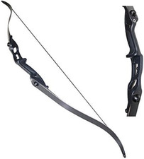 Archery 56" Takedown Hunting Recurve Bow Metal Riser Right Hand Black Longbow