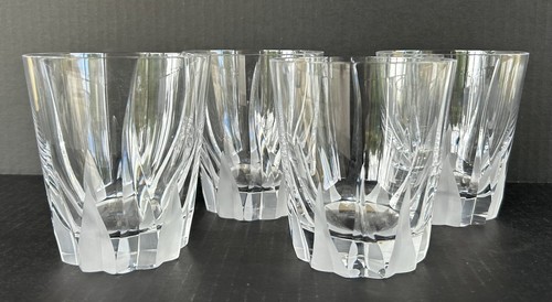 Mikasa Flame D'amore Crystal (4) Executive Double Old Fashioned Glasses 4 3/8"