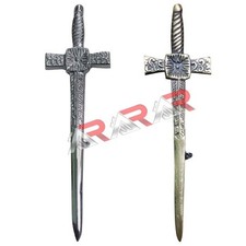 Kilt Pins Scottish Sword Board Highland Kilt Pin Chrome Antique Finish 4.5" AAR