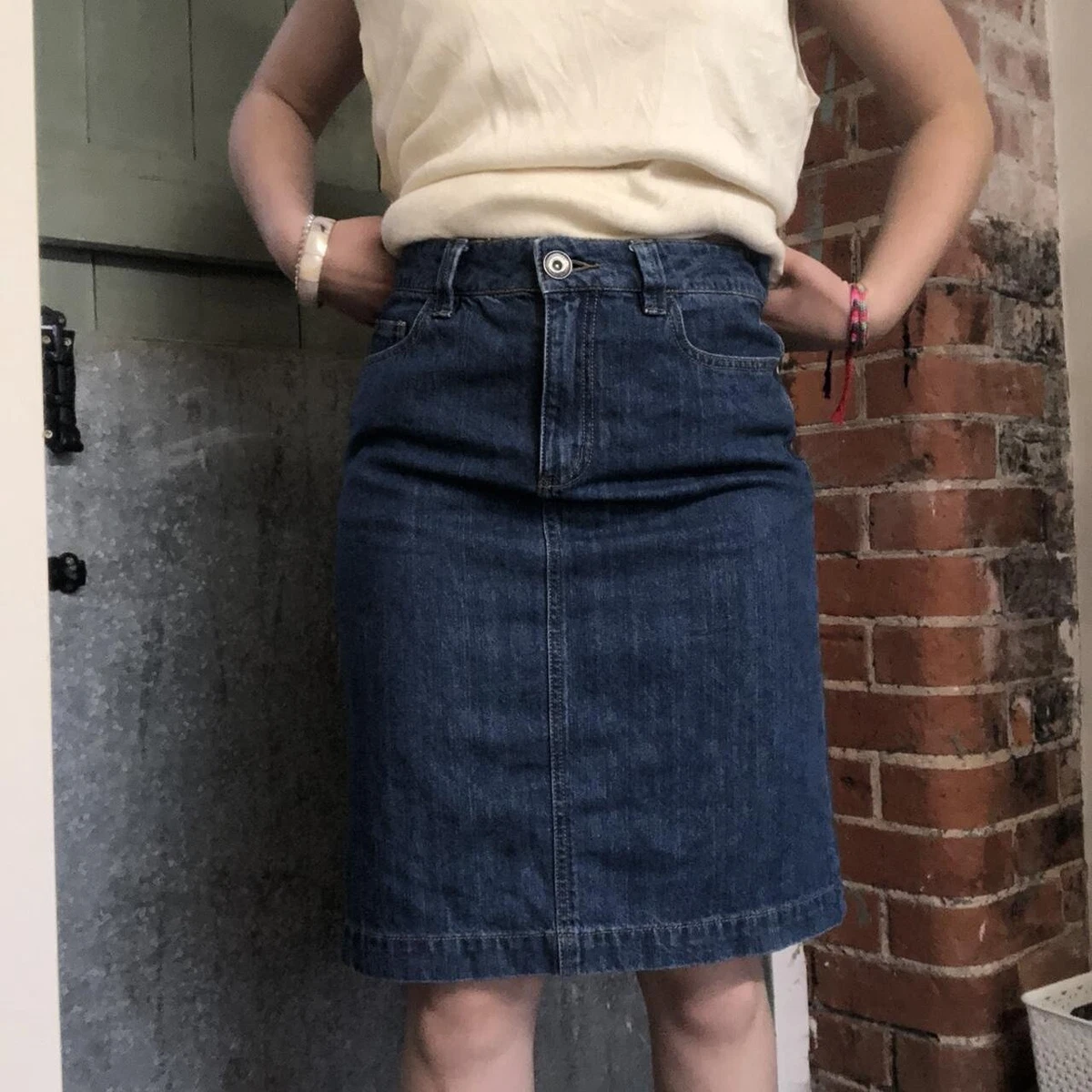 Denim midi cheap skirt 80
