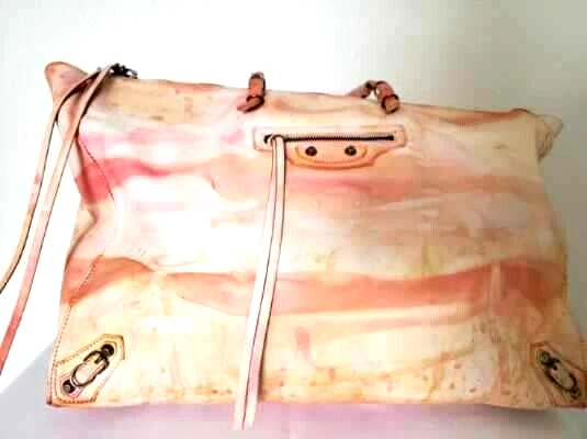 Bolso de Mano Balenciaga Teñido Graffiti Papel Gigante A4 City Rosa Blanco Amarillo Naranja Foto 2 de 4